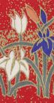 Jardin d'iris fond rouge Jardin d'iris fond rouge