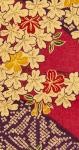 Tissu cerisiers fond rouge et violet Tissu cerisiers fond rouge et violet